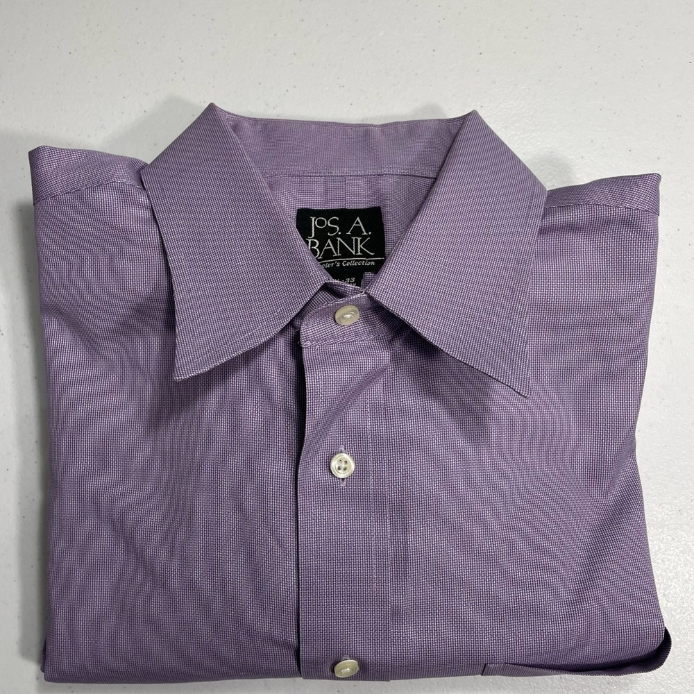 Jos. A. Bank Lavender Dress Shirt Size 16.5 -33 CB-116
